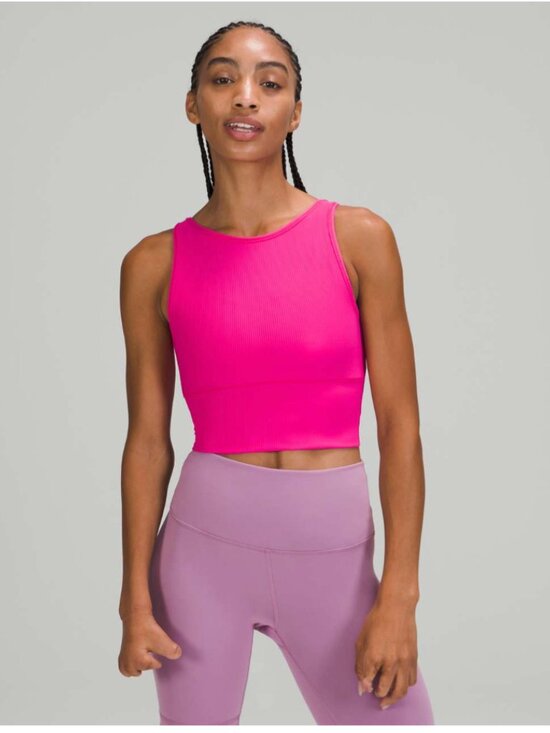 lululemon athletica Tops - Lululemon Power Pivot Tank Top *Rib Sonic Pink Size M